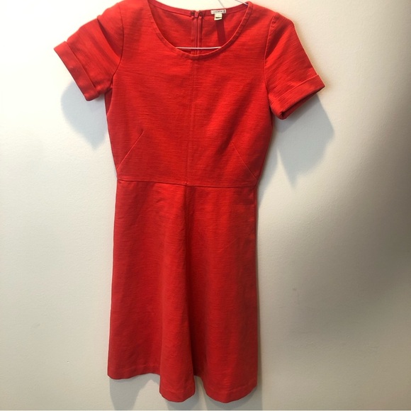 J. Crew Red Short Sleeve Dress Size 0 - Picture 1 of 4